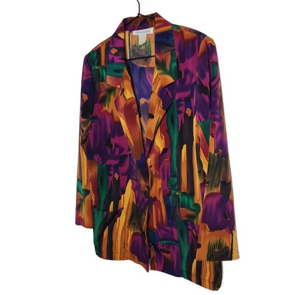Vintage Richard Kristall Women's M Multi Colored Abstract Blazer(1766) - Picture 2 of 7